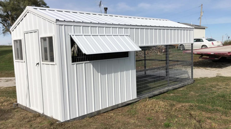 White 8' x 16' Chicken Coop